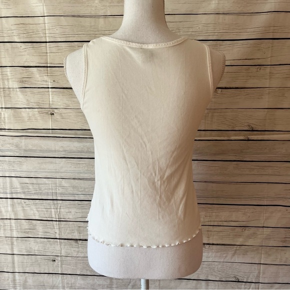 GAIAM High Neck Ribbed Tank Ruffle Trim - Picture 3 of 6